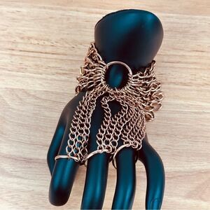 Para Hand Chain Bracelet Rings Rose Gold Color